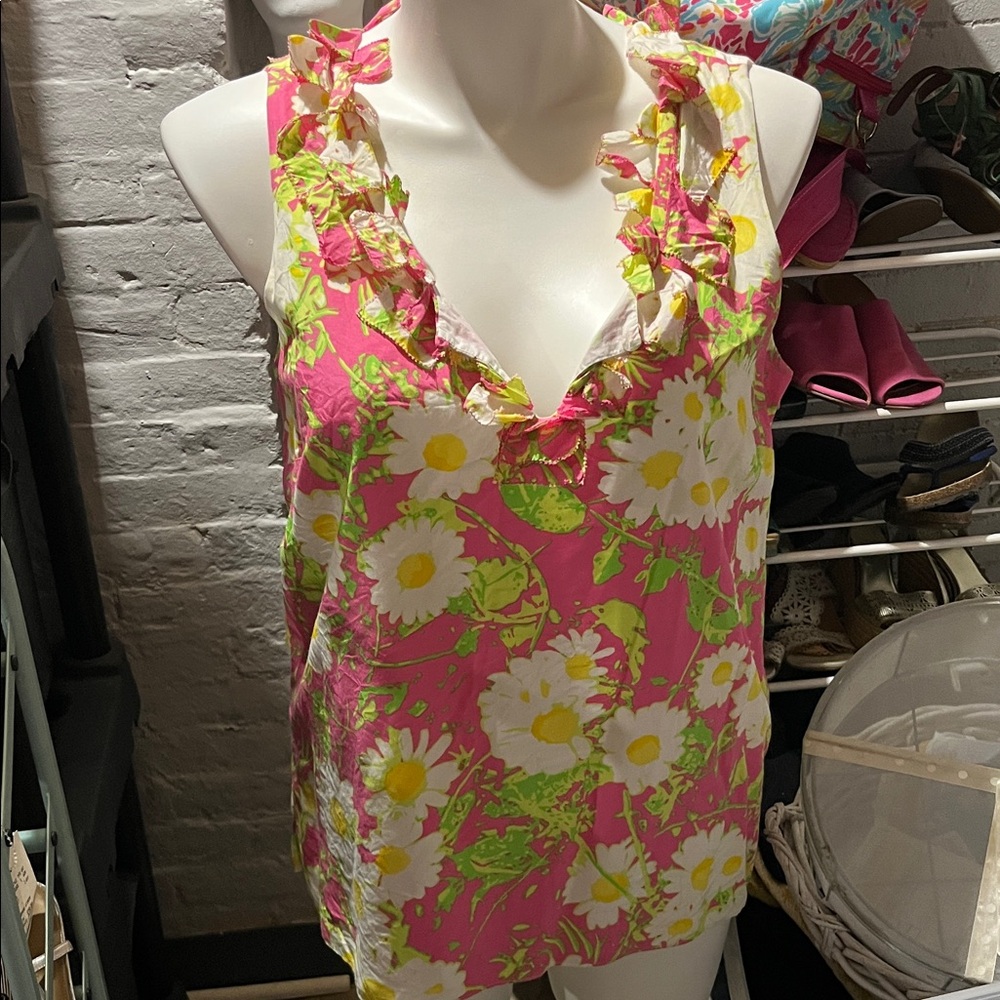 Lilly Pulitzer Floral Pink Sleeveless Top